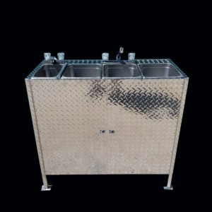 4 COMPARTMENT SELF CONTAINED PORTABLE SINK -110v ELECTRIC