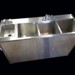 JUMBO SELF CONTAINED PORTABLE 4 COMPARTMENT SINK 110v ELECTRIC