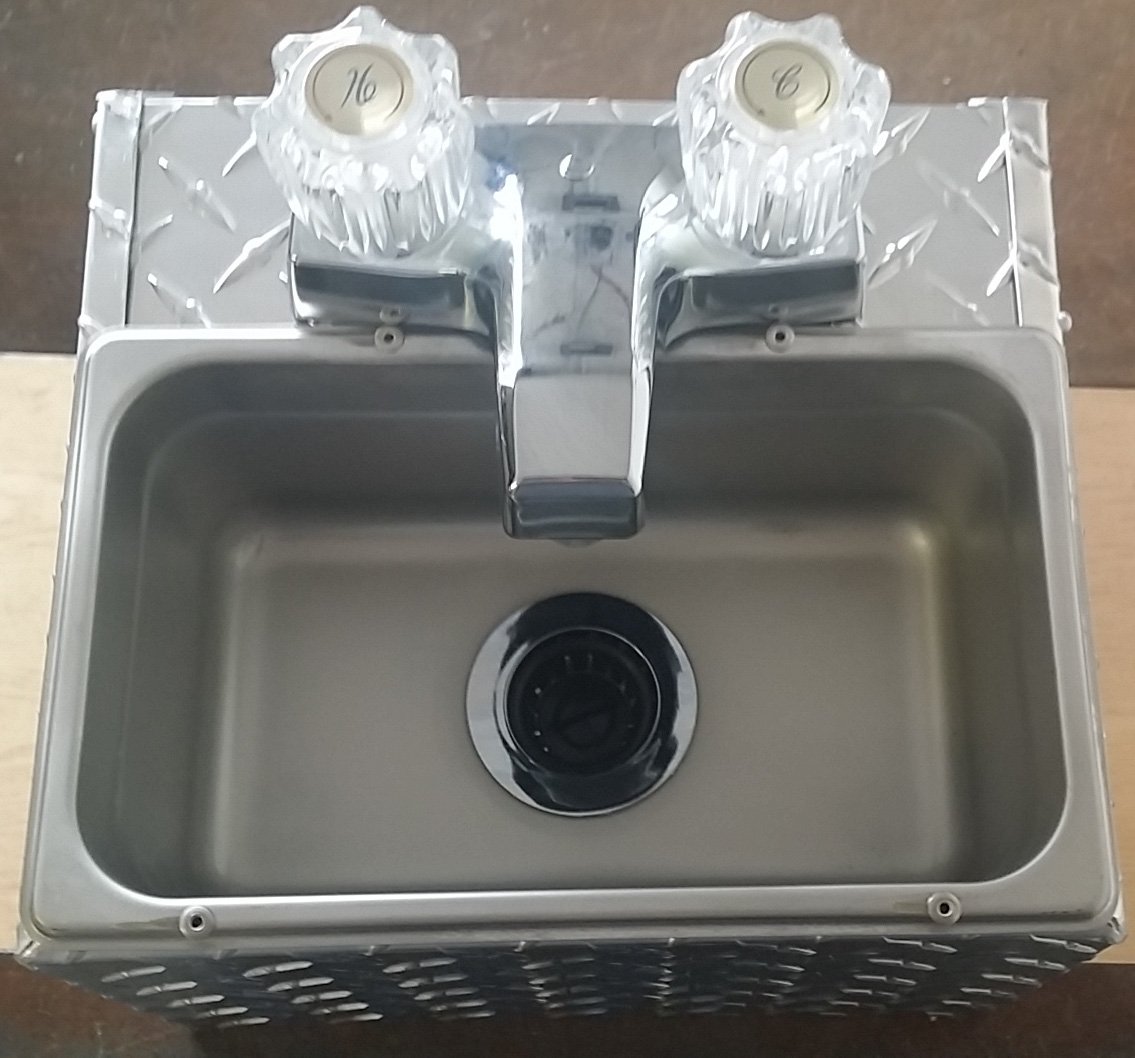 SMALL HAND WASH SINK - CART SIZE - DIAMOND PLATE - Image 2