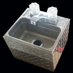 SMALL HAND WASH SINK - CART SIZE - DIAMOND PLATE