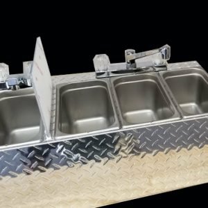 CART SIZE 4 COMPARTMENT SINK DIAMOND PLATE